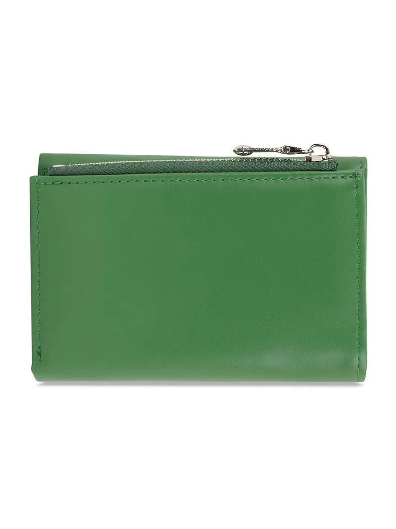 جلو باص Globus Women Green Textured Tri-Fold Wallet With Zip Coin Pocket